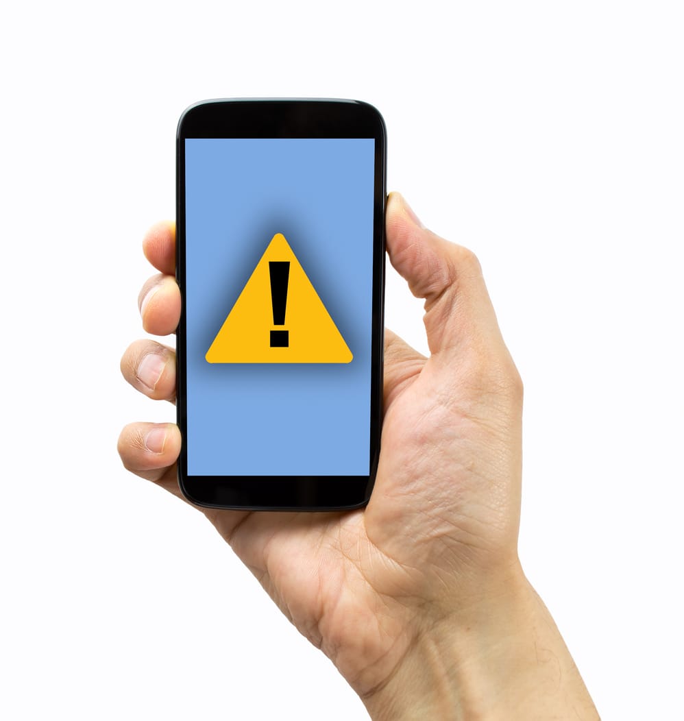 Smartphone warning alert notification