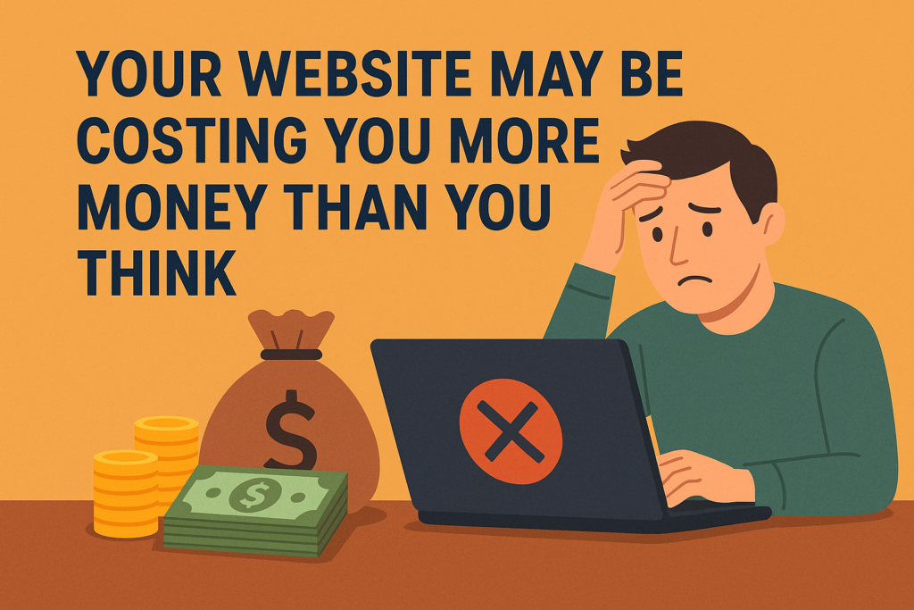 Person worried looking at their website losing money.