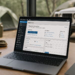 WordPress admin shown on a laptop after a PHP upgrade.